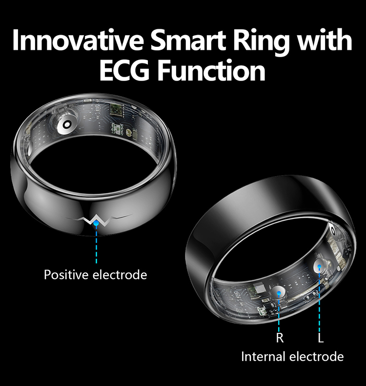 Health Q520 ECG Anillo Inteligente Heart Rate Blood Oxygen Blood ...